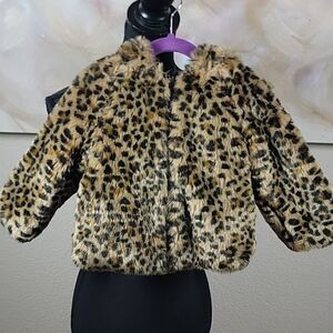Baby Gap Cheetah Faur Fur Coat with Hood